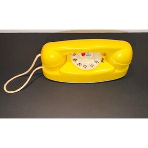 The First Years Vintage Yellow Rotary Dial Toy Phone Kids‎ Preschool Retro Toy